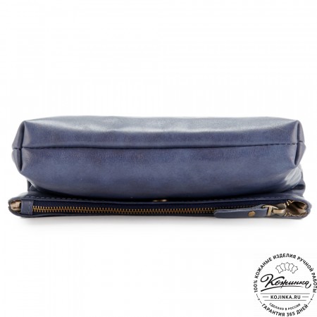 Кожаный клатч "Молли" (синий)